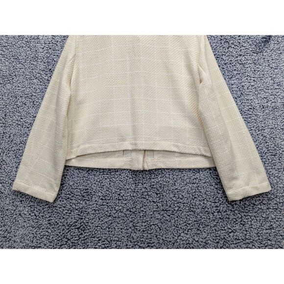 NWT Zara Tweed Cropped Blazer Size XL Gold Button Preppy Office Cream - Picture 7 of 13